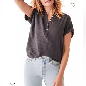 Faherty Dream Desmond Organic cotton top XS washed black